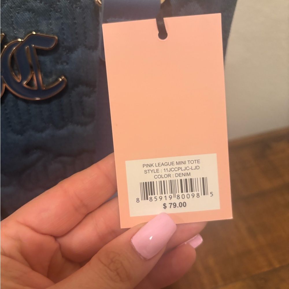 Juicy Couture Blue Quilted Logo Tote with Gold Hardware - Picture 7 of 10